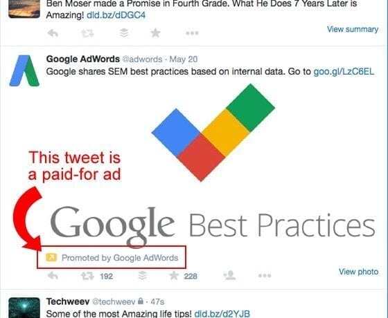 native advertising example Google AdWords