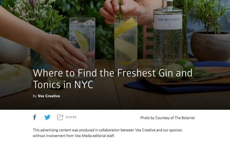 native advertising example the botanist